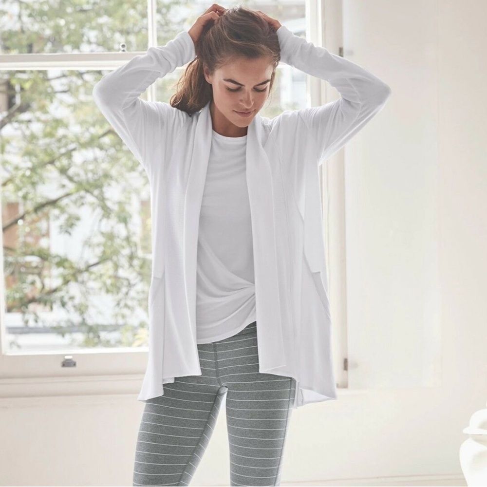 Athleta Pranayama Restore Wrap Pocket Cardigan - White